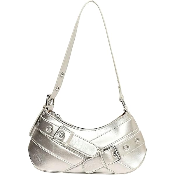 Amazon.com: Y2k Shoulder Bag for Women Half Moon Bag Rivet